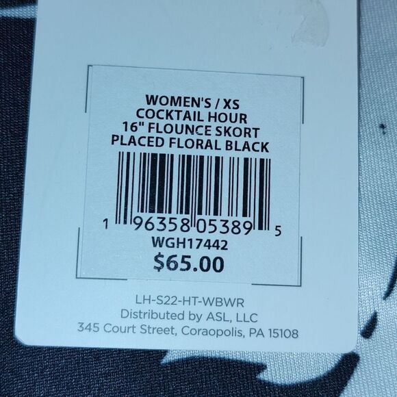 Lady  Hagen cocktail hour 16"  floral Golf  Flounce Skort Skirt Sz XS NWT - Picture 5 of 9